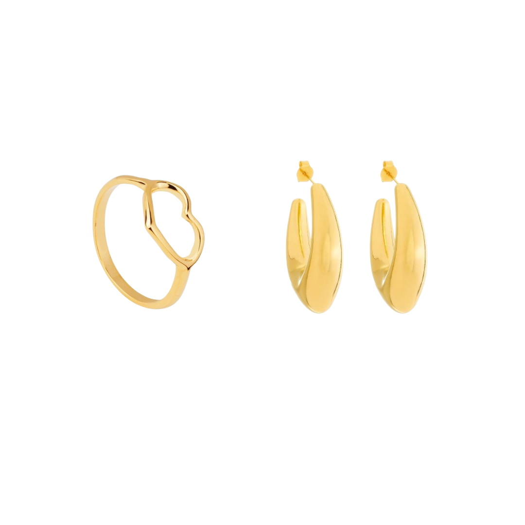 Kit Lara Duo - Anel e Brincos - Fonttani