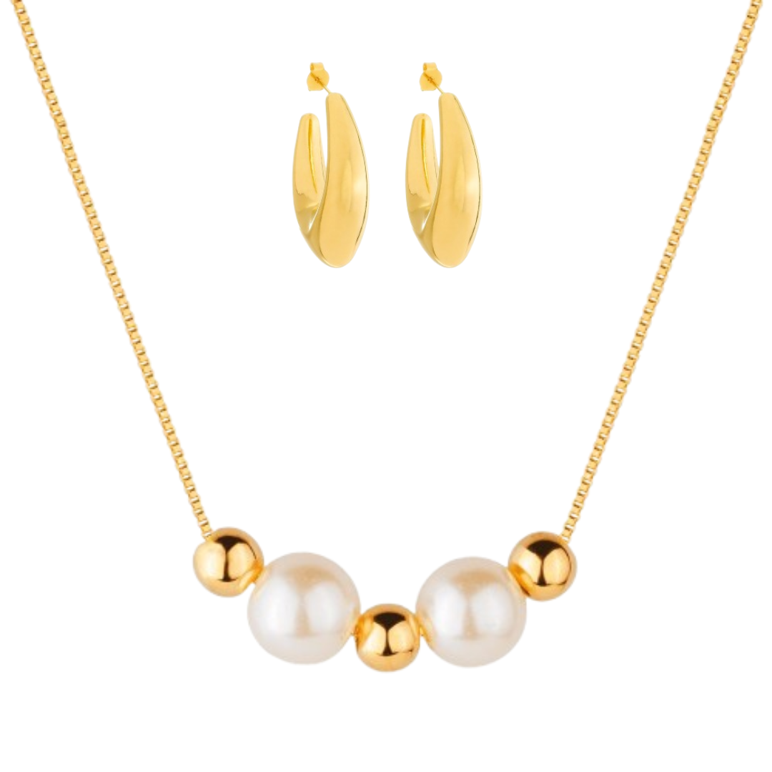 Kit Maura Duo - Brincos e Colar - Fonttani