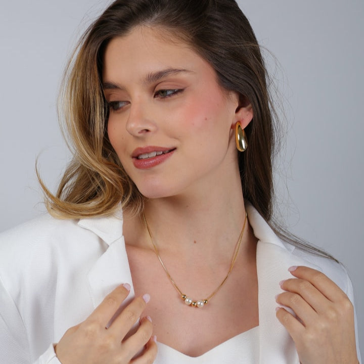 Kit Maura Duo - Brincos e Colar - Fonttani