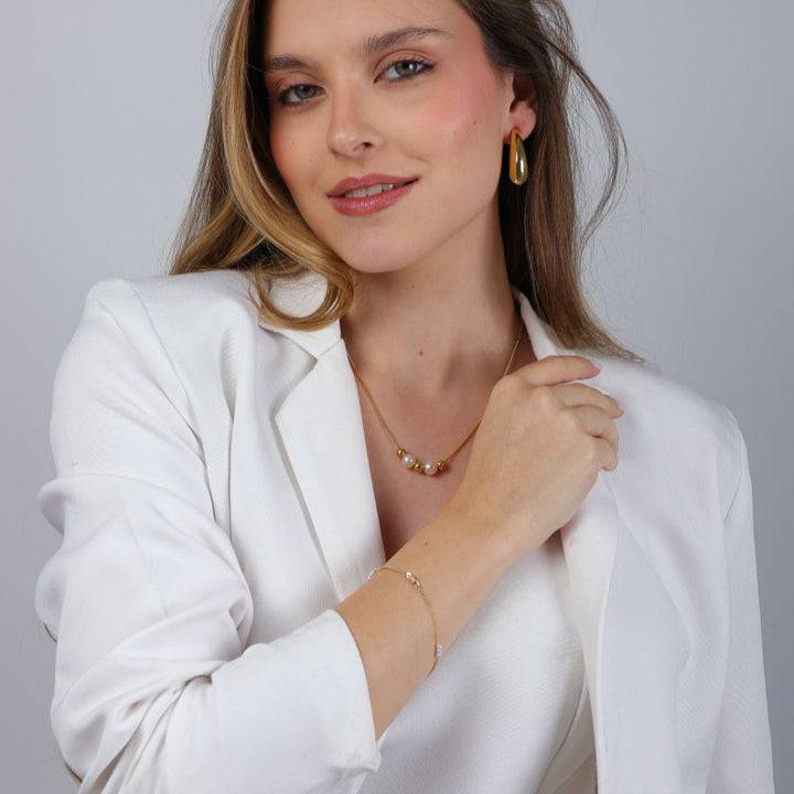 Kit Maura Trio - Brincos, Colar e Pulseira - Fonttani