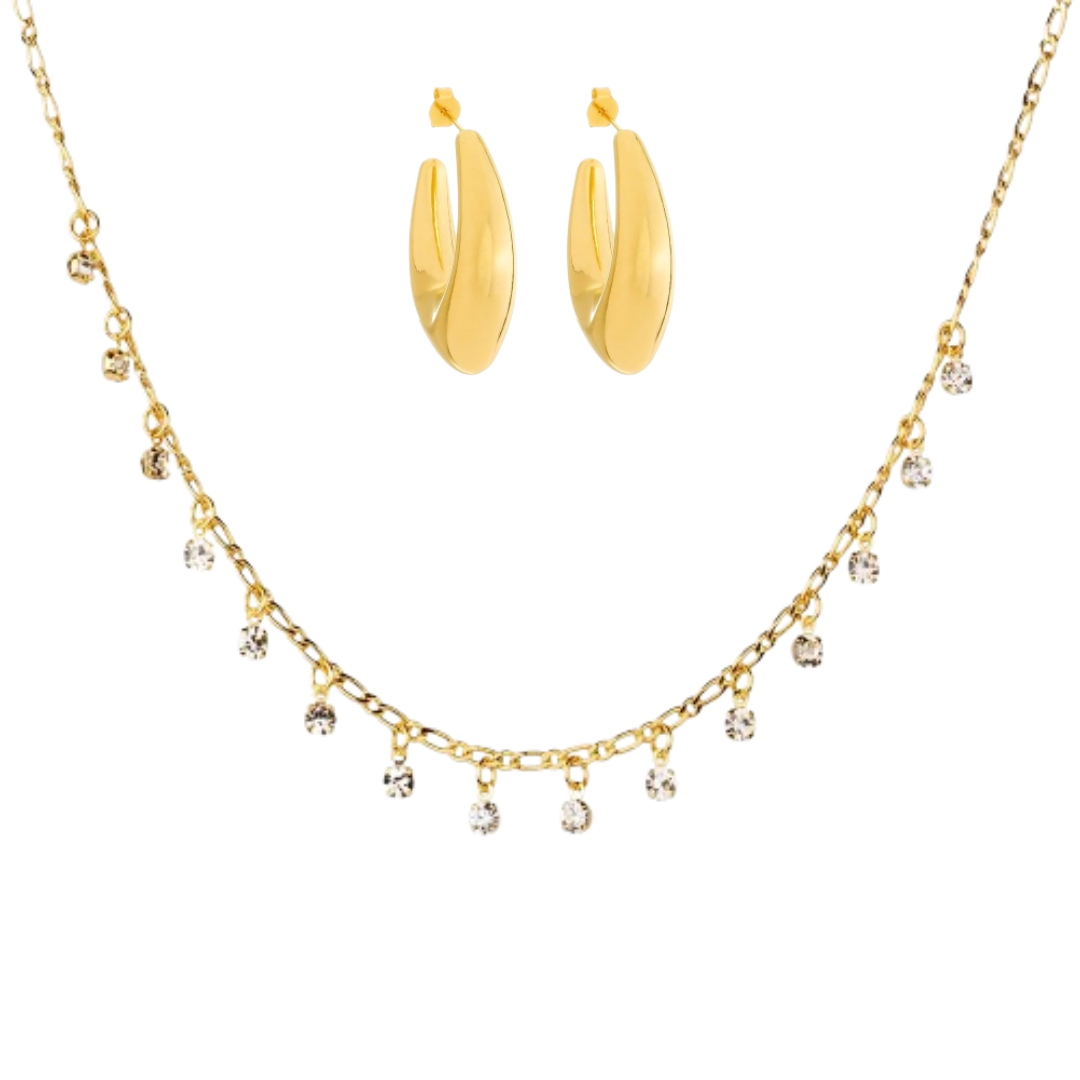 Kit Maya Duo - Brincos e Chocker - Fonttani