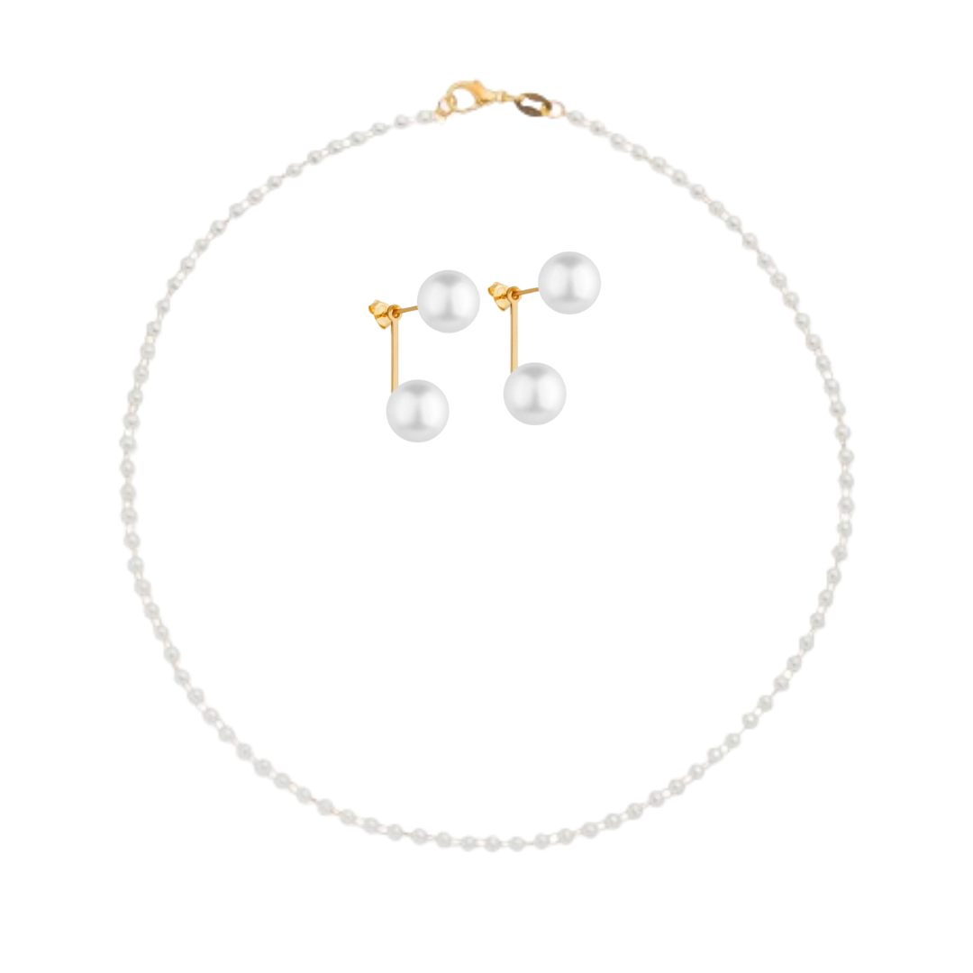 Kit Miriam Duo - Brincos e Chocker - Fonttani