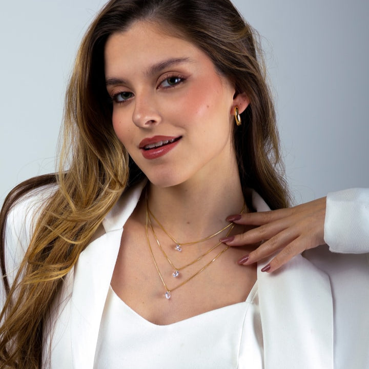 Kit Rebeca Duo - Brincos e Colar - Fonttani