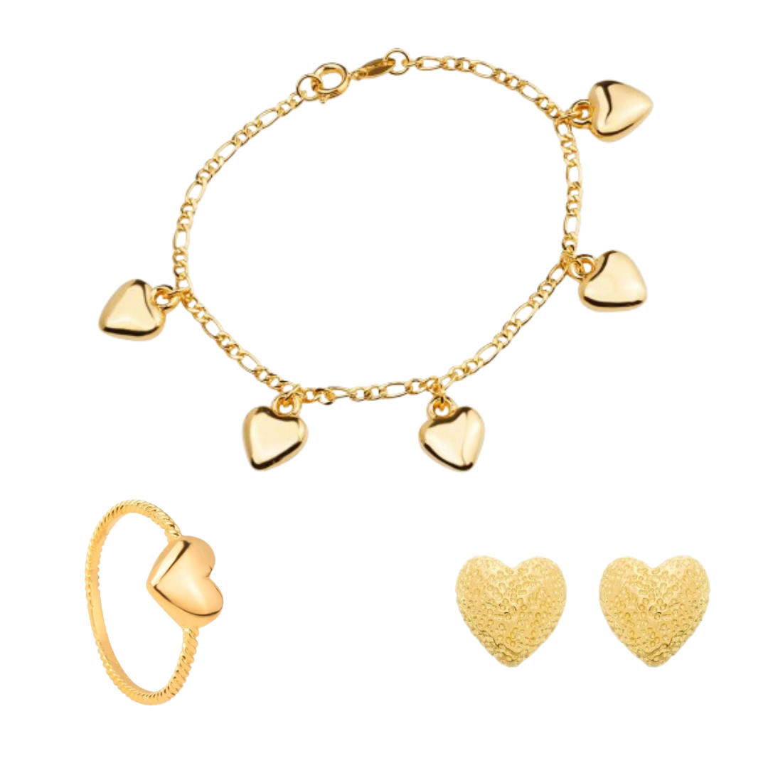 Kit Tati Trio - Anel, Brincos e Pulseira - Fonttani