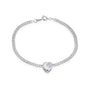 Pulseira Carly Prateada com Pedra de Coração em Zircônia - Fonttani