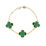 Pulseira Emeline Dourada Trevos Zircônia Verde - Fonttani
