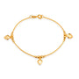 Pulseira Pretty Dourada Lisa com 3 Pingentes de Coração - Fonttani