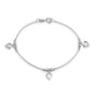 Pulseira Pretty Prateada Lisa com 3 Pingentes de Coração - Fonttani