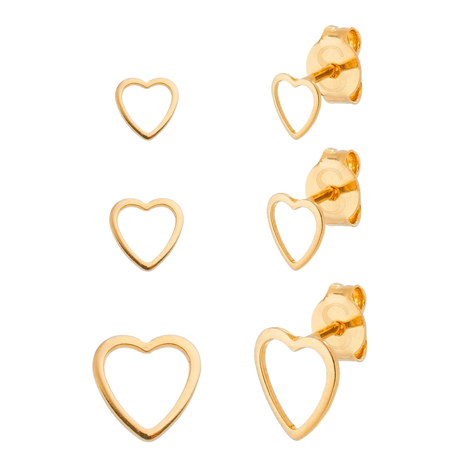 Trio Heart Dourado de Coração - Fonttani